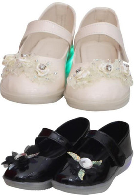 New Collection Girls Velcro Flats(Green , 9-10 Years)