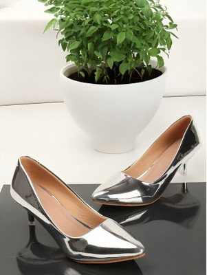 Hitway Women Heels(Silver , 4)