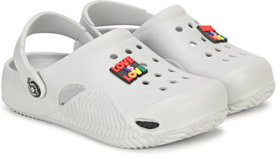 RIFOF Boys & Girls Slip-on Clogs(Grey , 9-10 Years)