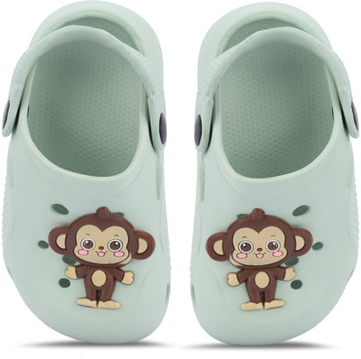 Givey Boys & Girls Sling Back Clogs(Light Green , 2.5 Years)