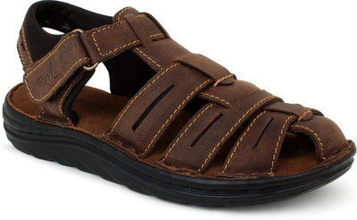 Mardi Gras Boys Velcro Flats(Brown , 6 To 12 Years)