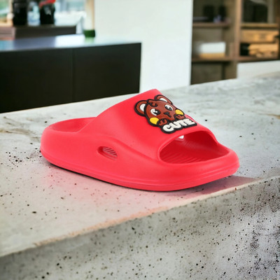 LEVOT Boys Slip-on Peep Toes(Red , 3-3.5 YEARS)