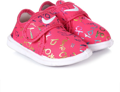Jszoom Boys & Girls Velcro Flats(Pink , 2-2.5 Years)