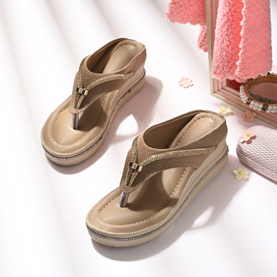 K' Footlance Girls Slip-on Heels(Beige , 6.5 TO 7 YEAR)