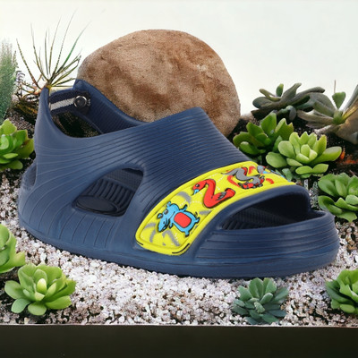 LEVOT Boys Sling Back Clogs(Blue , 3.5-4 YEARS)