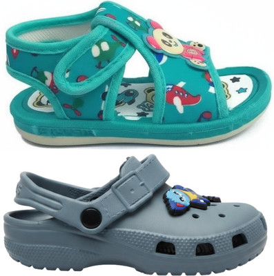 FEETPER Boys & Girls Slip-on Sports Sandals(Blue , 9-10 Years)