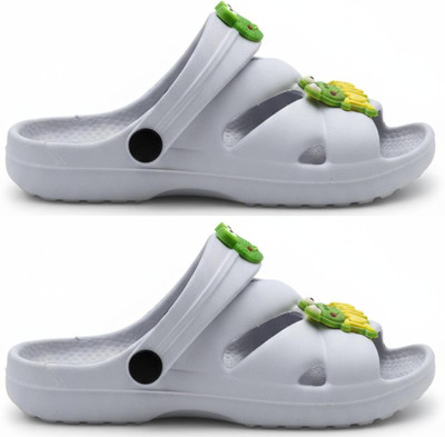 plushwalk Boys & Girls Slip-on Clogs(Grey , 18 to 24 Months)