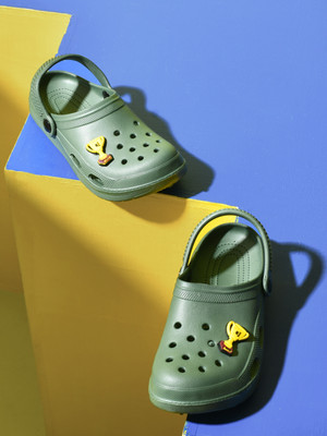 AJANTA Boys Sling Back Clogs(Green , 7.5-8 Years)