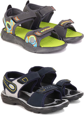 DRACKFOOT Boys & Girls Velcro Sports Sandals(Blue , 10-11 Years)