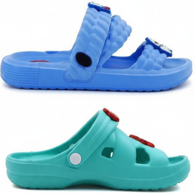 plushwalk Boys & Girls Slip-on Clogs(Blue , 3.5 to 4.0 Years)