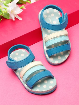 ONYC Girls Velcro Strappy Sandals(Blue , 4-4.5 Years)