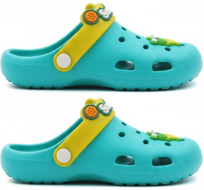 plushwalk Boys & Girls Slip-on Clogs(Green , 3.5 to 4.0 Years)