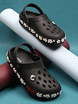 Neoz Girls Sling Back Clogs(Black , 8.5-9Yrs)