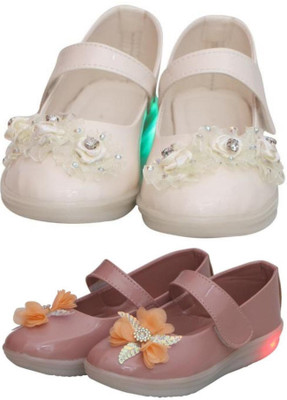 New Collection Girls Velcro Flats(Green , 9-10 Years)