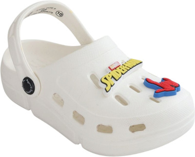 Marvel By Yellow Bee Spiderman Boys Sling Back Clogs(White , 8-8.5 Years)