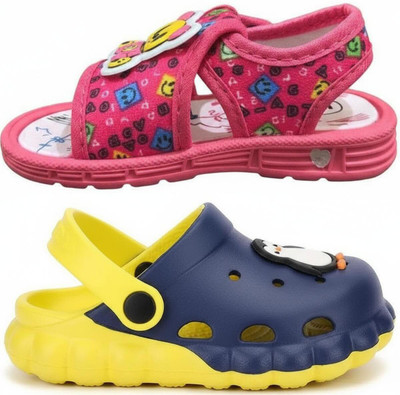 FEETPER Boys & Girls Slip-on Sports Sandals(Pink , 15-18 Months)