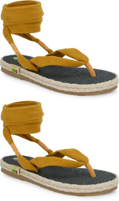 Fresh1947Feet Girls Slip-on Flats(Yellow , 20)