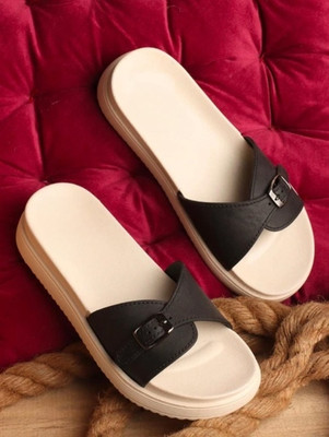 Shozie Women Slides(Black , 7)