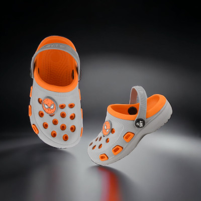 TRZ Boys & Girls Slip-on Clogs(Grey , 8-9 Years)