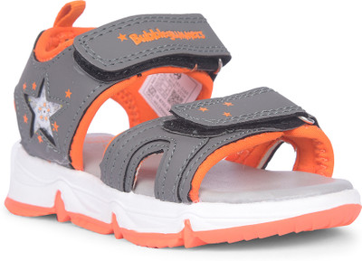 Bubblegummers Boys Velcro Sports Sandals(Grey , 13 - 14 Years)
