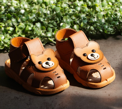 kats Boys & Girls Velcro Strappy Sandals(Brown , 9-12 MONTHS)