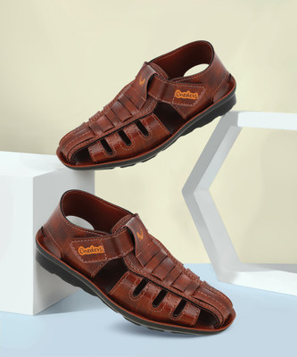 WALKAROO Boys Velcro Flats(Brown , 6.5 - 7)