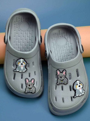 Yellow Bee Boys Sling Back Clogs(Grey , 6-6.5 Years)