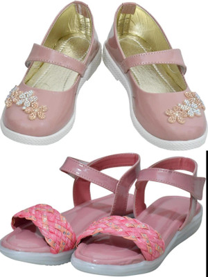 New Collection Girls Velcro Flats(Pink , 3.5-4Years)