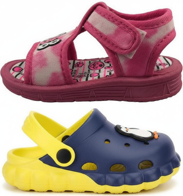 FEETPER Boys & Girls Slip-on Sports Sandals(Pink , 3-3.5 year)