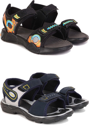 DRACKFOOT Boys & Girls Velcro Sports Sandals(Blue , 9-10 Years)