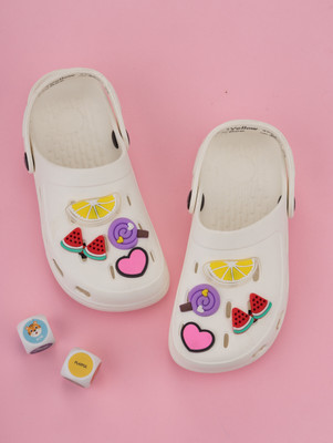 Yellow Bee Girls Slip-on Clogs(White , 8-9Years)