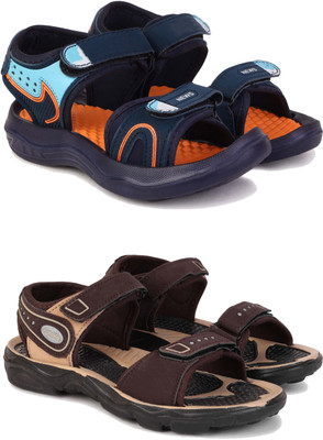 PENNEN Boys & Girls Velcro Sports Sandals(Brown , 10-11 Years)
