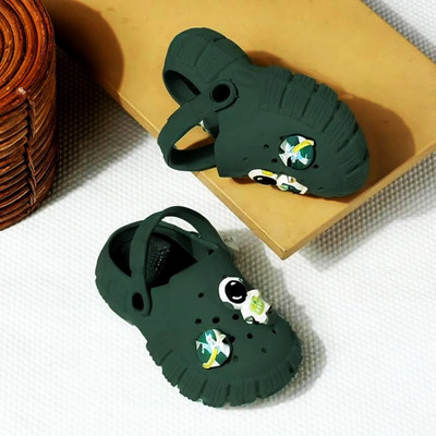 GLJ CLASSMATE Boys & Girls Sling Back Clogs(Dark Green , 2 - 3 Years)
