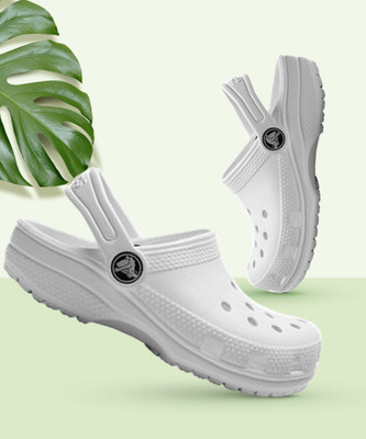 CROCS Boys & Girls Sling Back Clogs(White , 9-10 year)