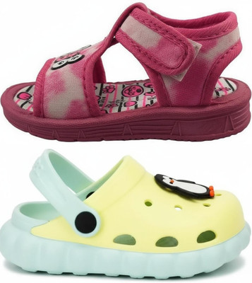 FEETPER Boys & Girls Slip-on Sports Sandals(Pink , 6-12 Months)