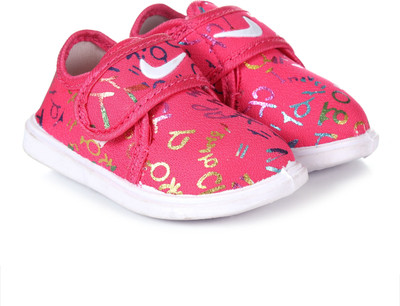 Jszoom Boys & Girls Velcro Flats(Pink , 3-3.5 Years)