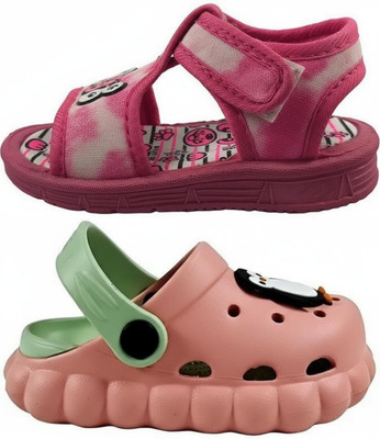 FEETPER Boys & Girls Slip-on Sports Sandals(Pink , 6-7 Years)