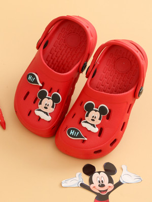 Disney By Yellow Bee Mickey Boys Sling Back Clogs(Red , 7.5-8 Years)