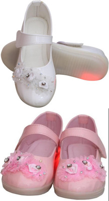 New Collection Girls Velcro Flats(Multicolor , 6-6.5years)