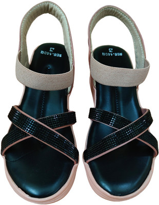 kinggalaxy Girls Slip-on Flats(Black ,)