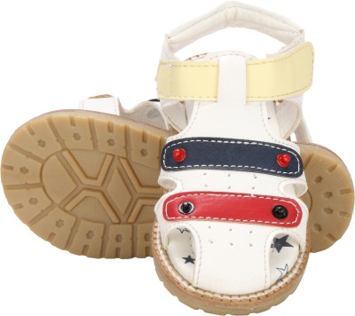 VIDA FRIO Boys Velcro Flats(White , 4-4.5year)