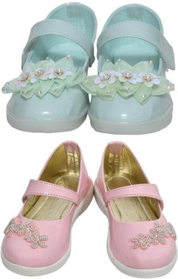 New Collection Girls Velcro Flats(Blue , 1 - 2 Years)