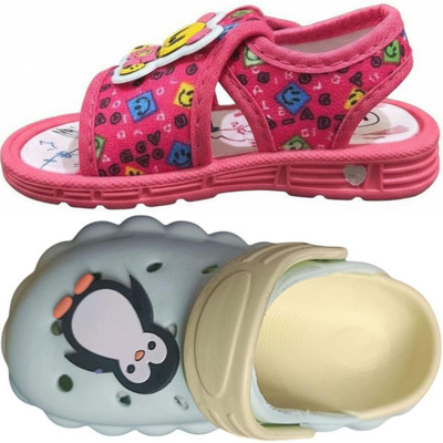 FEETPER Boys & Girls Slip-on Sports Sandals(Pink , 3-4 Years)