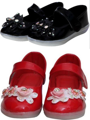 New Collection Girls Velcro Flats(Multicolor , 4-4.5Years)