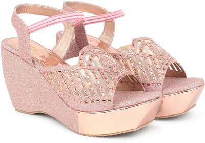 action Girls Slip-on Heels(Pink , 14 - 15 Years)