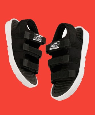 ARCHID Boys Velcro Strappy Sandals(Black)