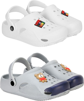 RIFOF Boys & Girls Slip-on Clogs(White , 6-7 Years)