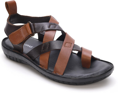 Mardi Gras Boys Velcro Strappy Sandals(Brown , 6 To 12 Years)