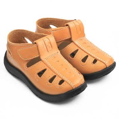 LEVOT Boys & Girls Velcro Strappy Sandals(Brown , 2.5-3 Years)