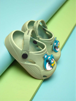 BINOS Boys & Girls Strap Clogs(Green , 7-8 Years)